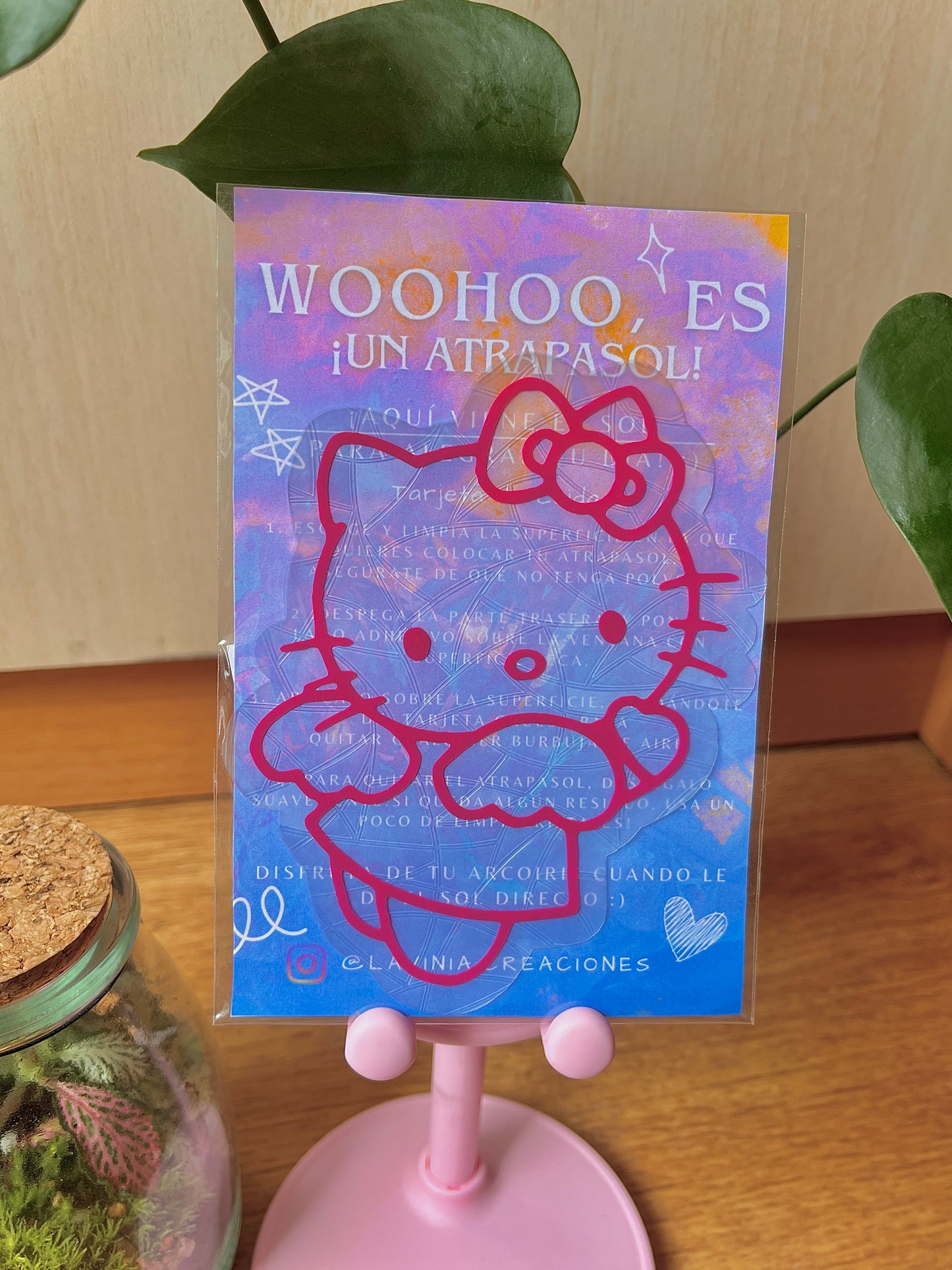 Atrapasoles mágicos rosa | Stickers de arcoíris para ventana |