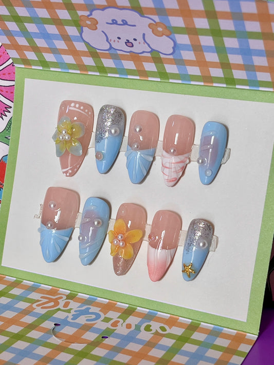 Blooming Pearl – Uñas Press On
