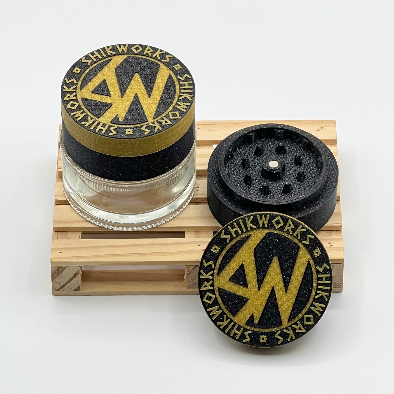 Bote grinder SW dorado/negro galaxia - Shikworks