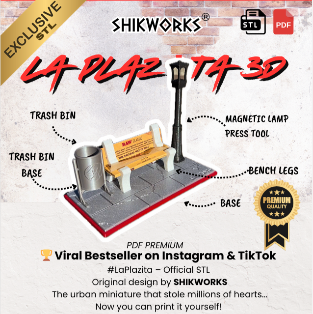 STL “La Plazita” – Mini Diorama Urbano 3D para Imprimir en Casa (Uso Personal)