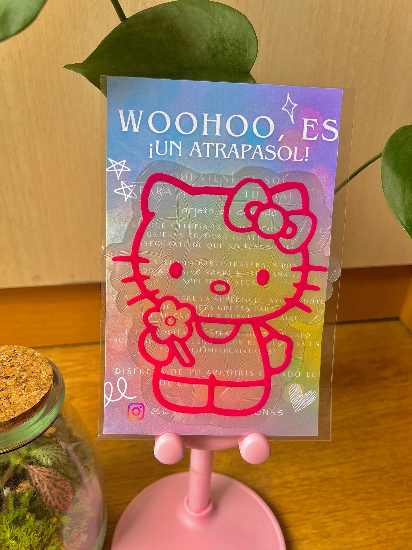 Atrapasoles mágicos rosa | Stickers de arcoíris para ventana |