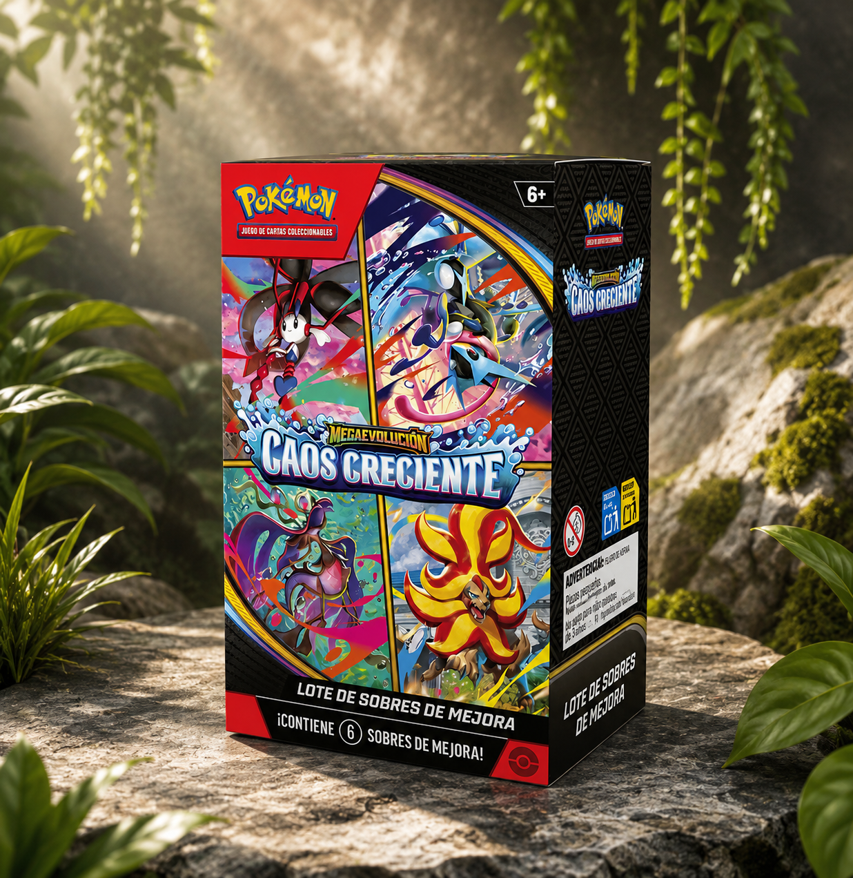Lote de Sobres Pokémon Megaevolución: Caos Creciente (6 Sobres)