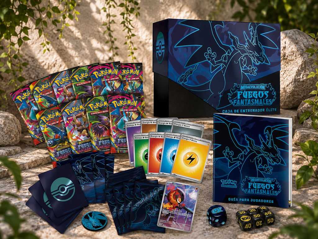 Caja de Entrenador Élite Pokémon | Megaevolución: Fuegos Fantasmales | ETB Español