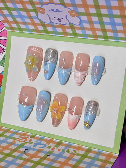 Blooming Pearl – Uñas Press On