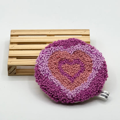 Posavasos punch needle Hearts - Shikworks